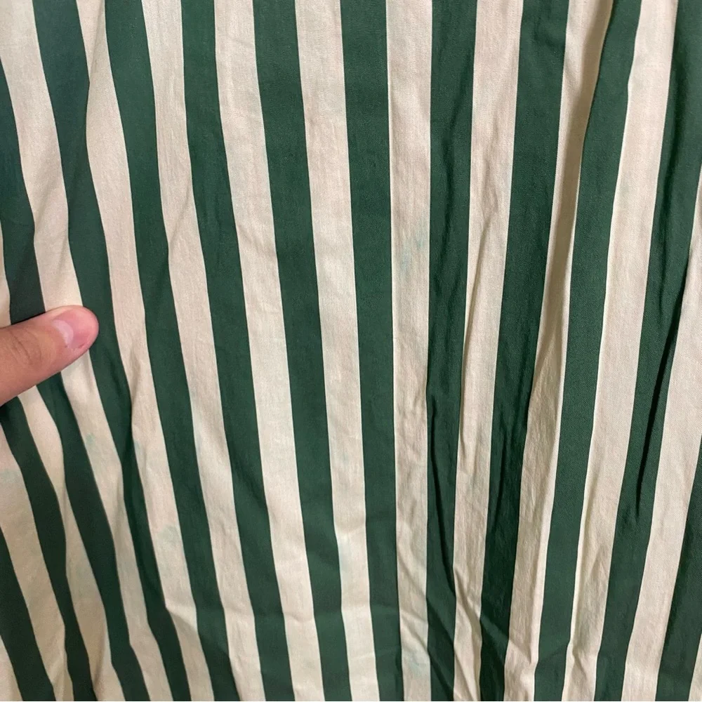 Simon Miller Loch Poplin Maxi Button Down Dress Striped Green Cut Out Large - Picture 11 of 15